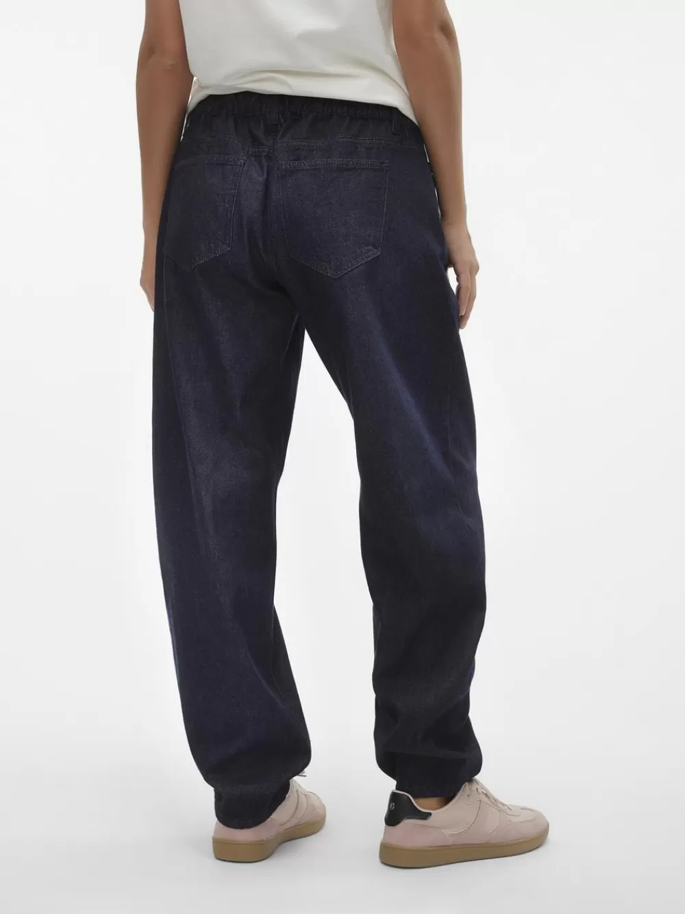 VERO MODA Barrel fit Matala vyötärö Farkut Dark Blue Denim Shop