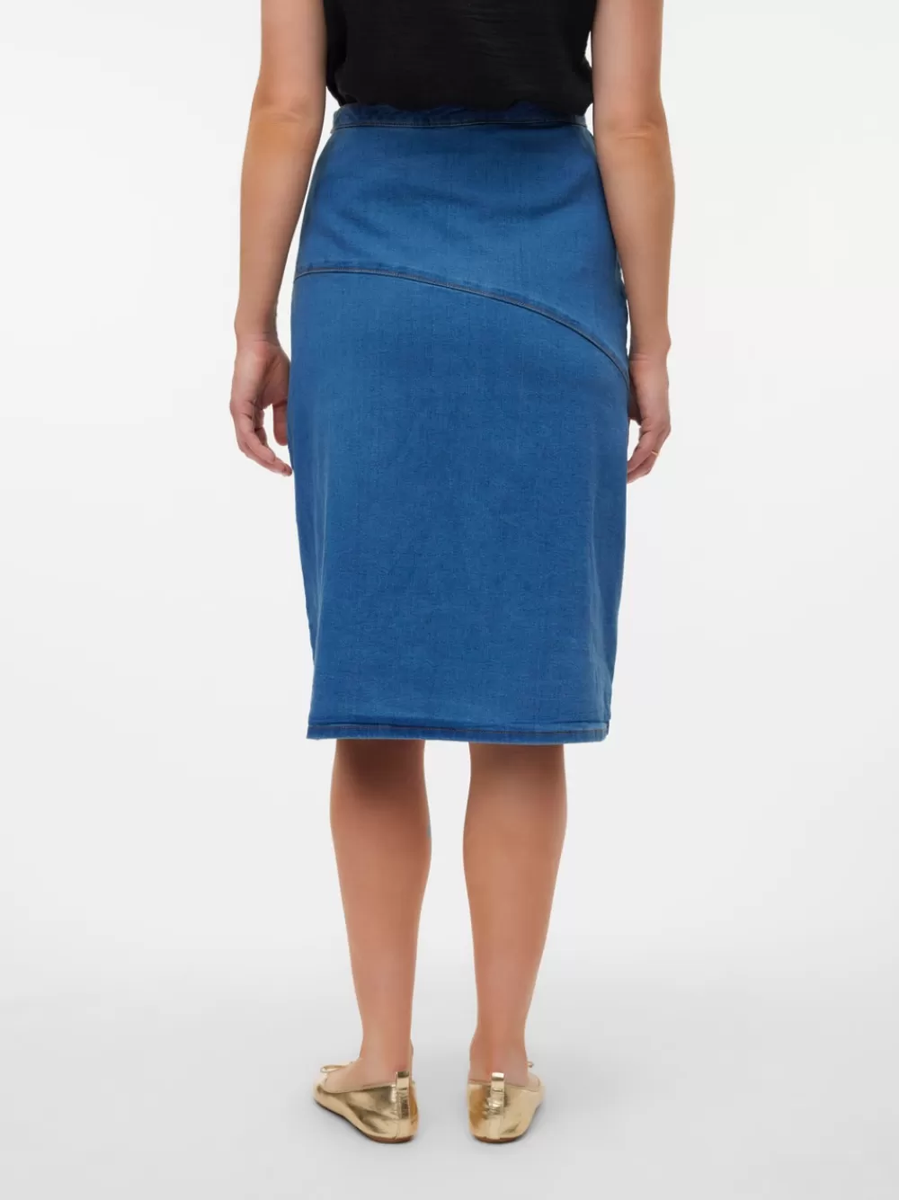 VERO MODA Korkea vyötärö Lyhyt hame Medium Blue Denim Flash Sale