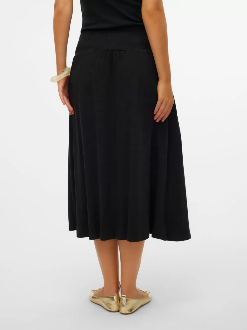 VERO MODA Korkea vyötärö Midihame Black Discount