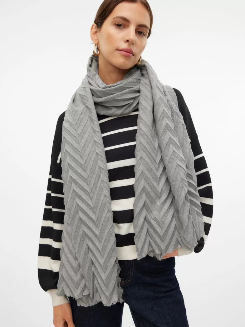 VERO MODA Ohuet huivit Light Grey Melange Shop