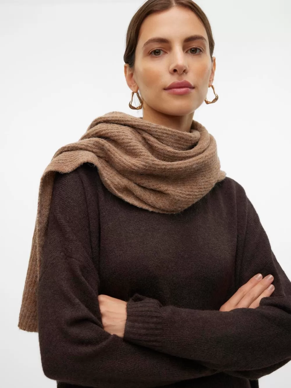 VERO MODA Paksut huivit Brown Lentil Clearance