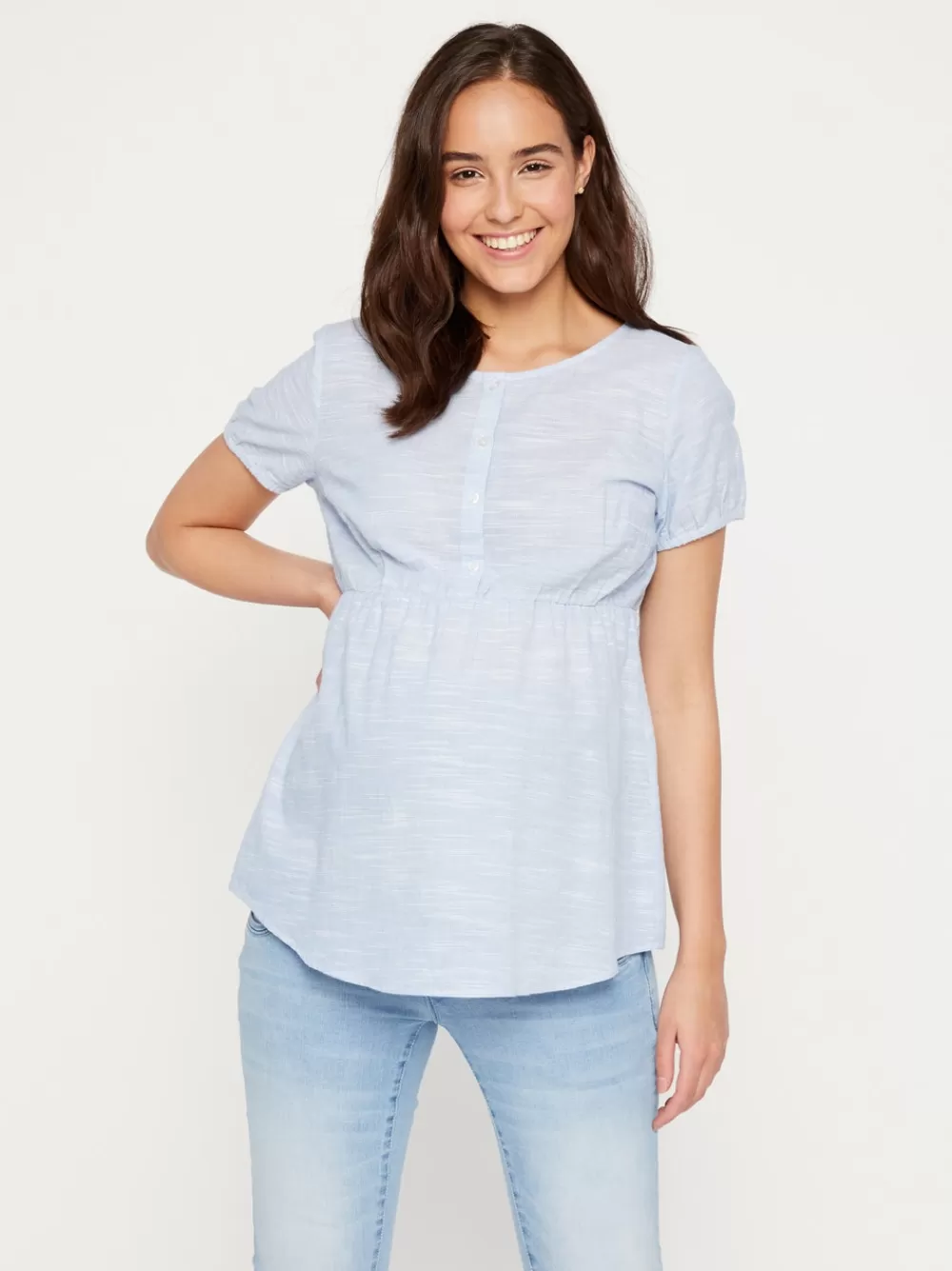 VERO MODA Regular fit Paitakaulus Topit Light Blue Sale