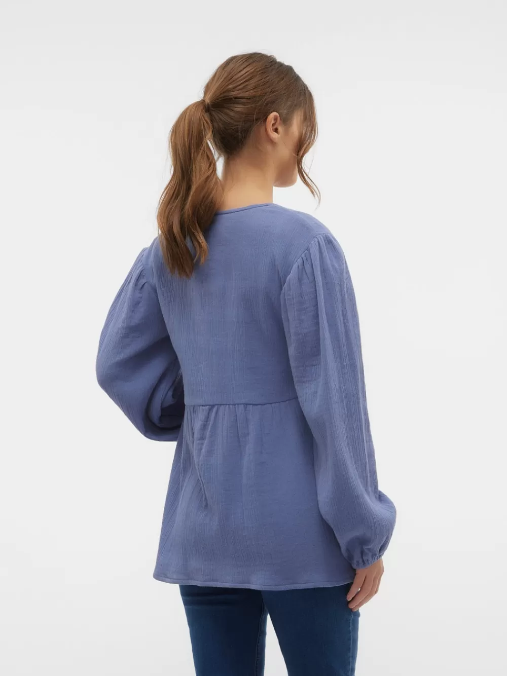 VERO MODA Regular fit V-pääntie Joustavat hihansuut Pallohihat Topit Coronet Blue Best Sale