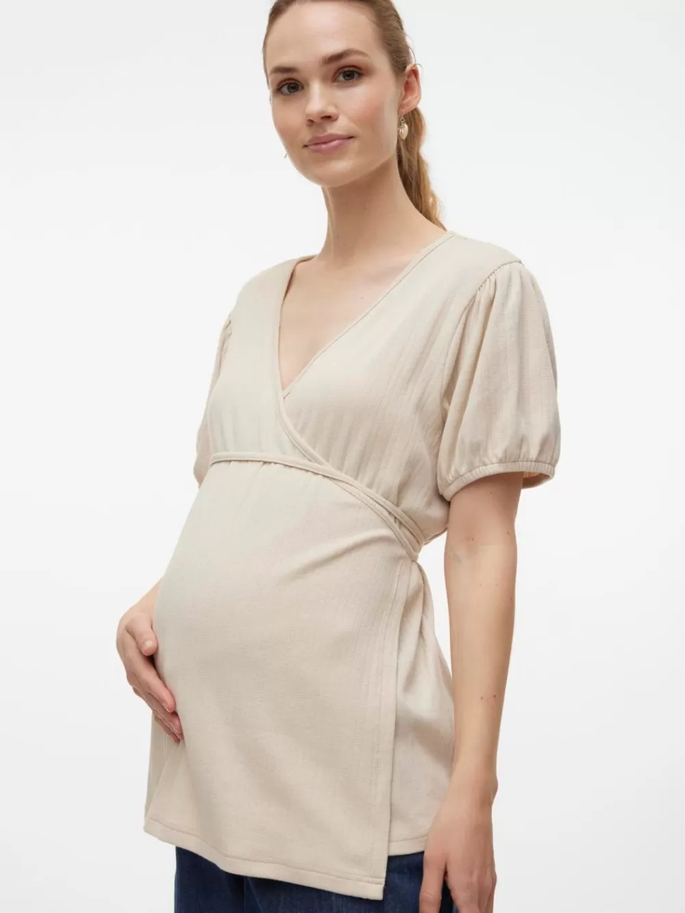 VERO MODA Regular fit V-pääntie Topit French Oak Store