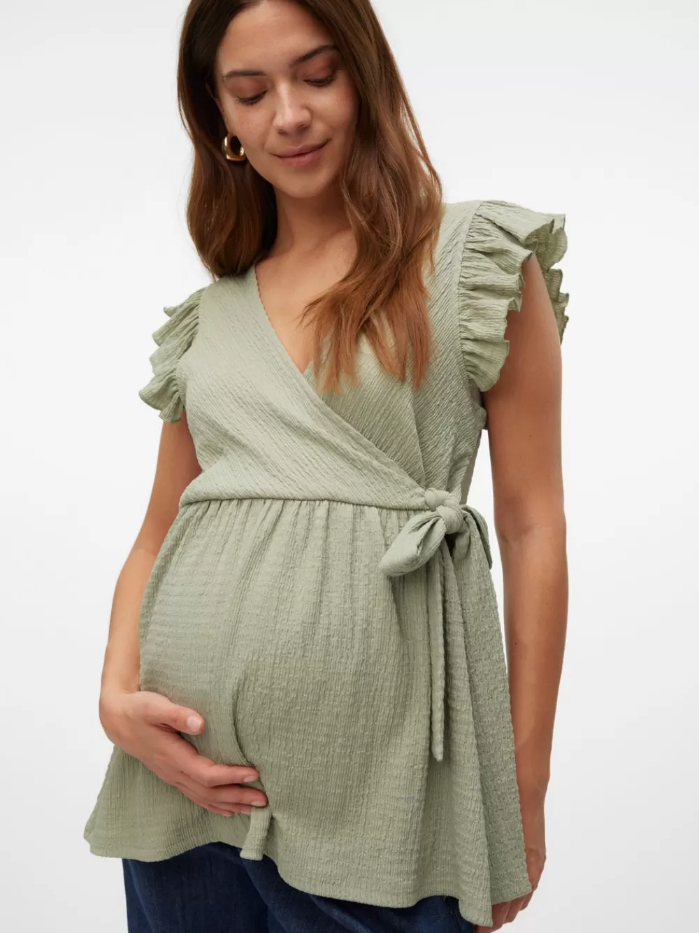 VERO MODA Regular fit V-pääntie Topit Desert Sage Sale