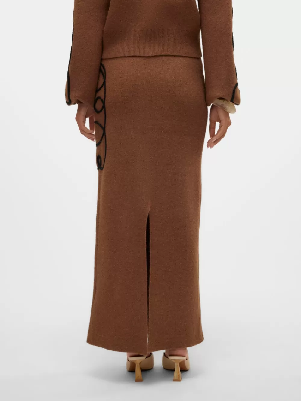 VERO MODA SNROSE Normaali vyötärö Pitkä hame Brown Lentil Store
