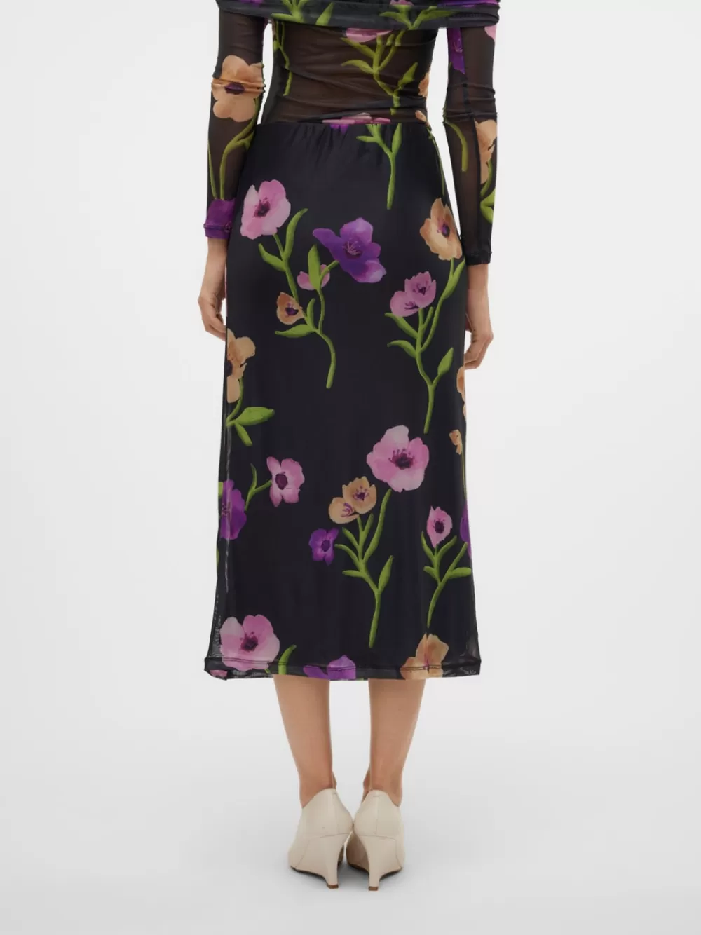 VERO MODA SNTRINA Normaali vyötärö Pitkä hame Black Bean Outlet