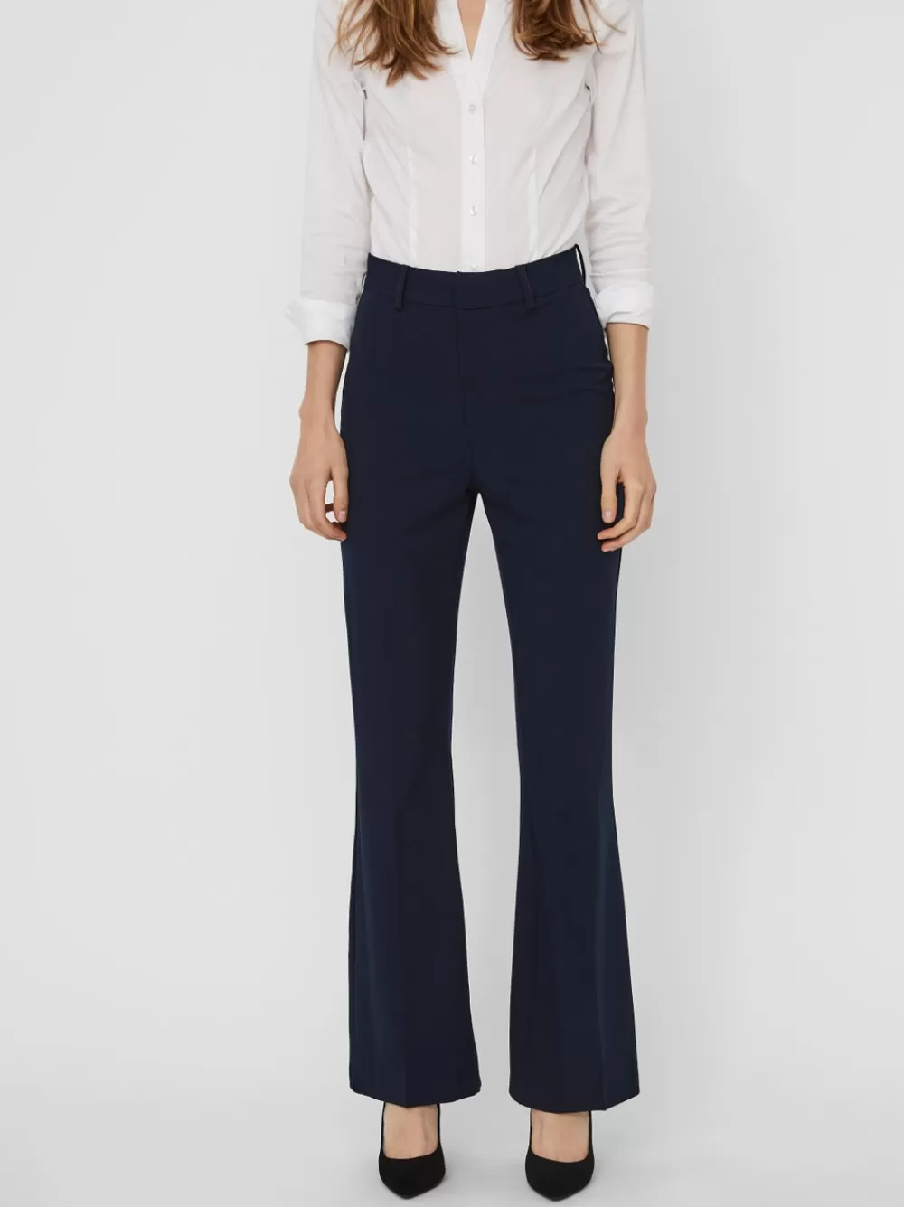 VERO MODA VMALIA Korkea vyötärö Housut Navy Blazer Fashion