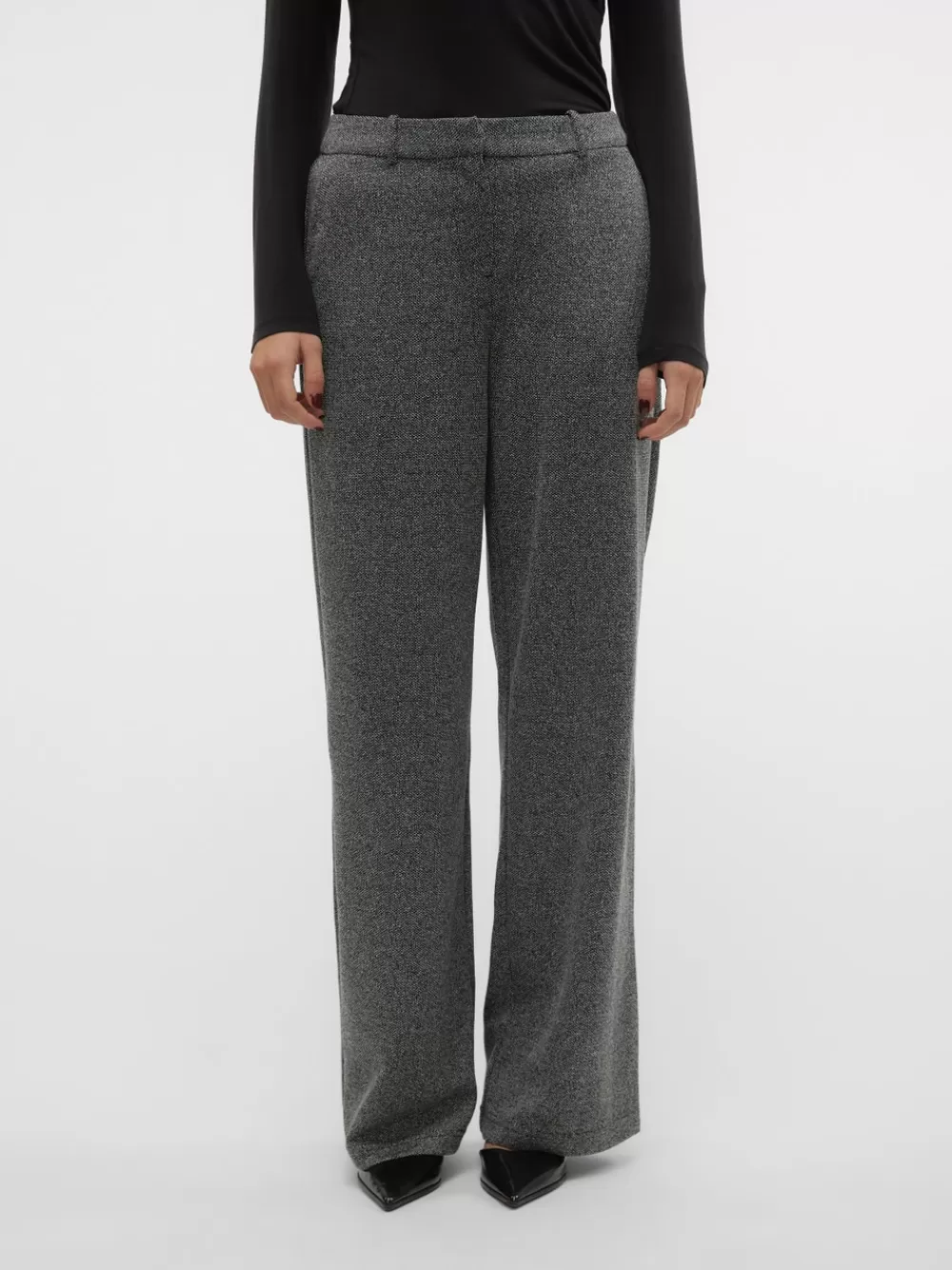 VERO MODA VMALISA Normaali vyötärö Housut Medium Grey Melange Cheap