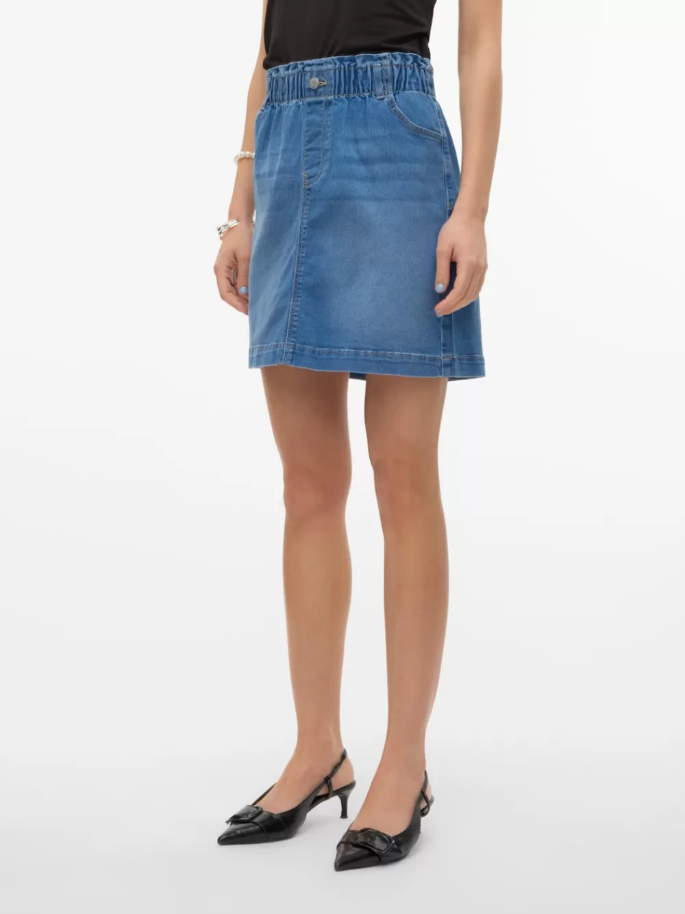 VERO MODA VMALMA Normaali vyötärö Lyhyt hame Medium Blue Denim New
