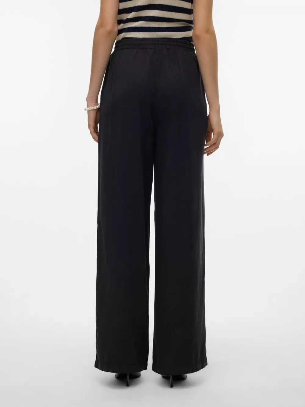 VERO MODA VMBREE Korkea vyötärö Housut Black Denim Hot
