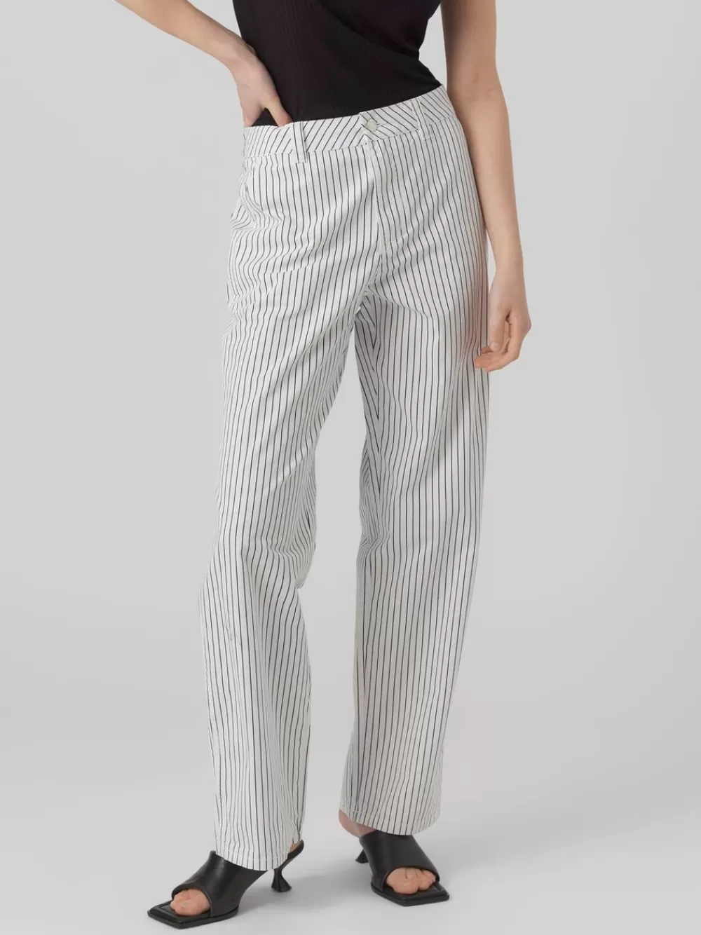 VERO MODA VMCARLY Normaali vyötärö Housut Snow White Clearance