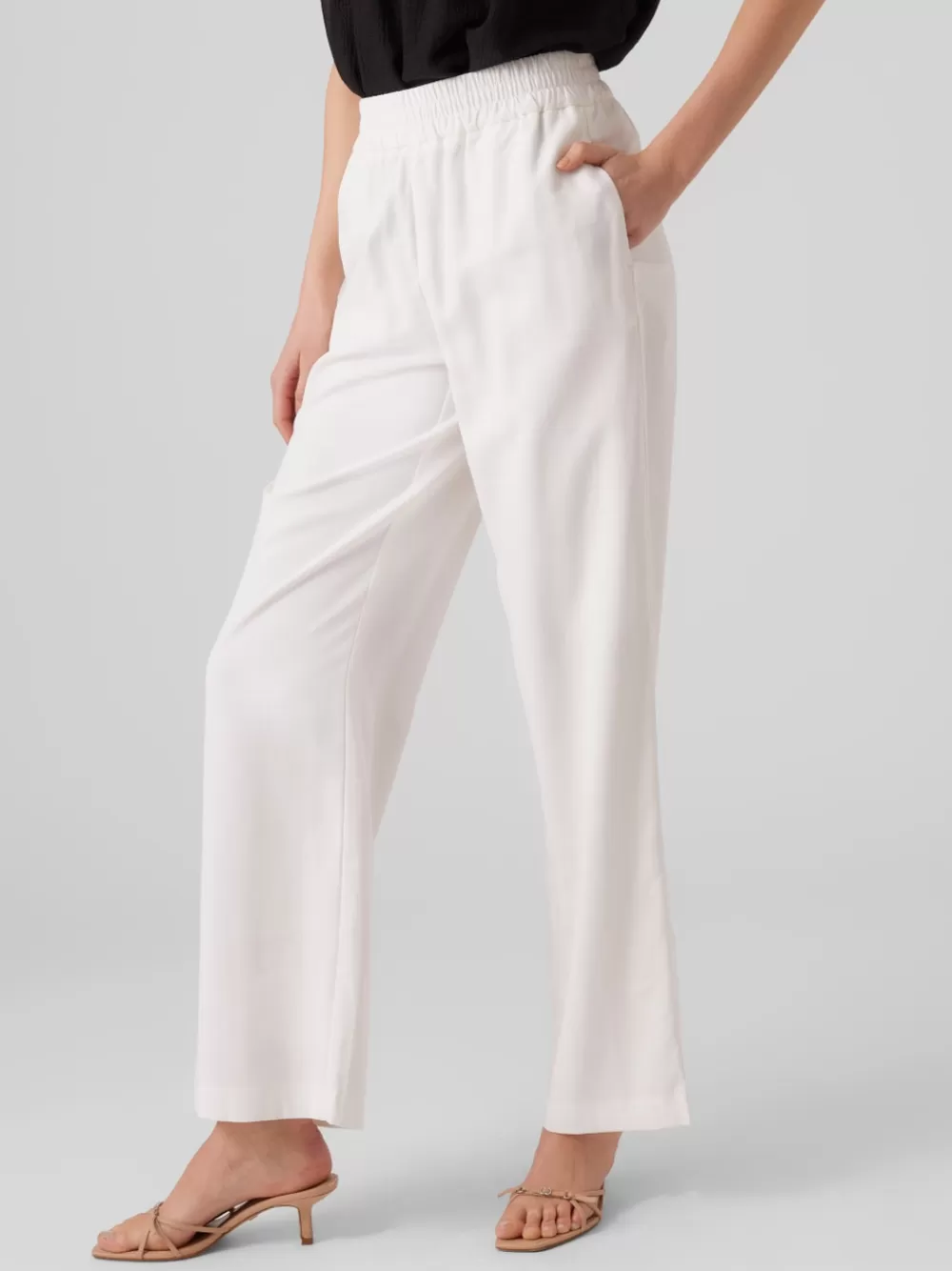 VERO MODA VMCARMEN Korkea vyötärö Housut Snow White Sale