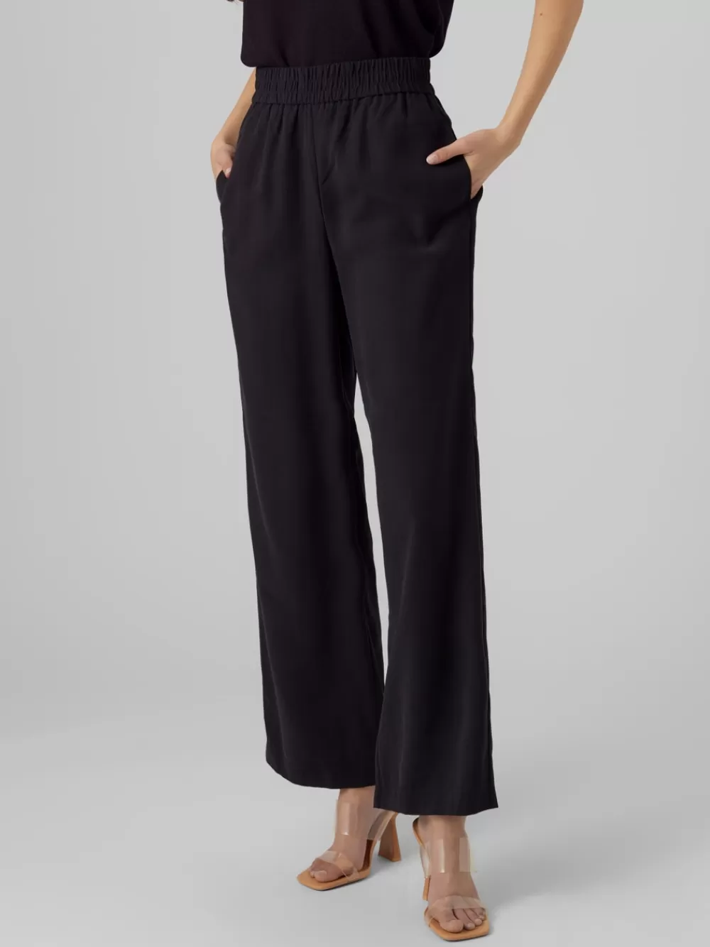 VERO MODA VMCARMEN Korkea vyötärö Housut Black Online