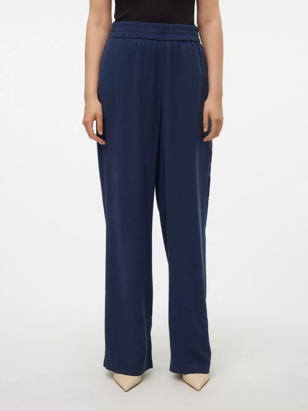 VERO MODA VMCARMEN Korkea vyötärö Housut Navy Blazer Discount