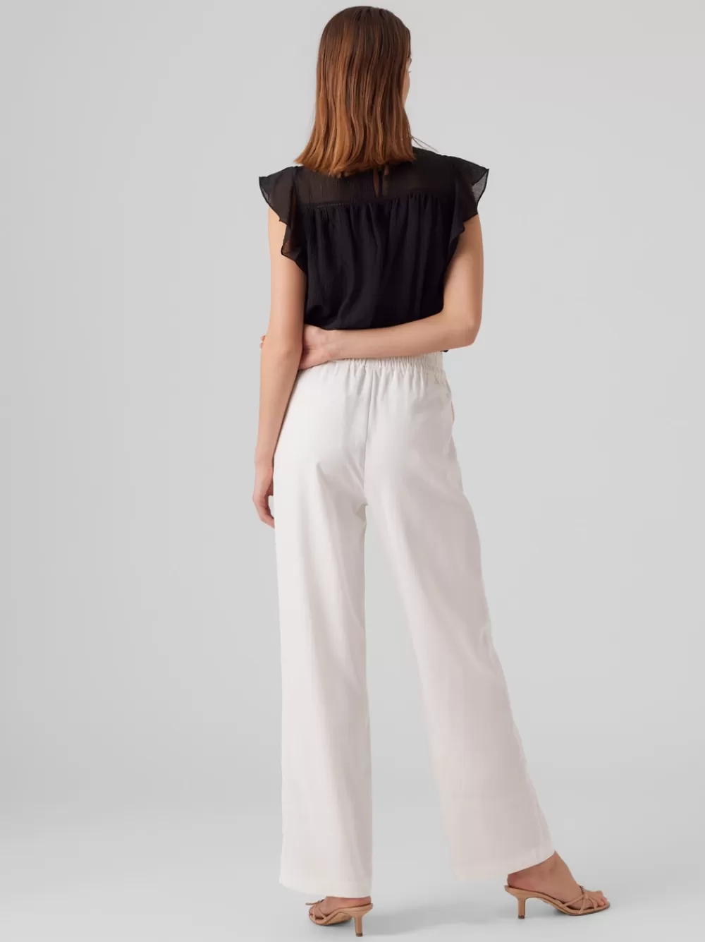VERO MODA VMCARMEN Korkea vyötärö Housut Snow White Sale