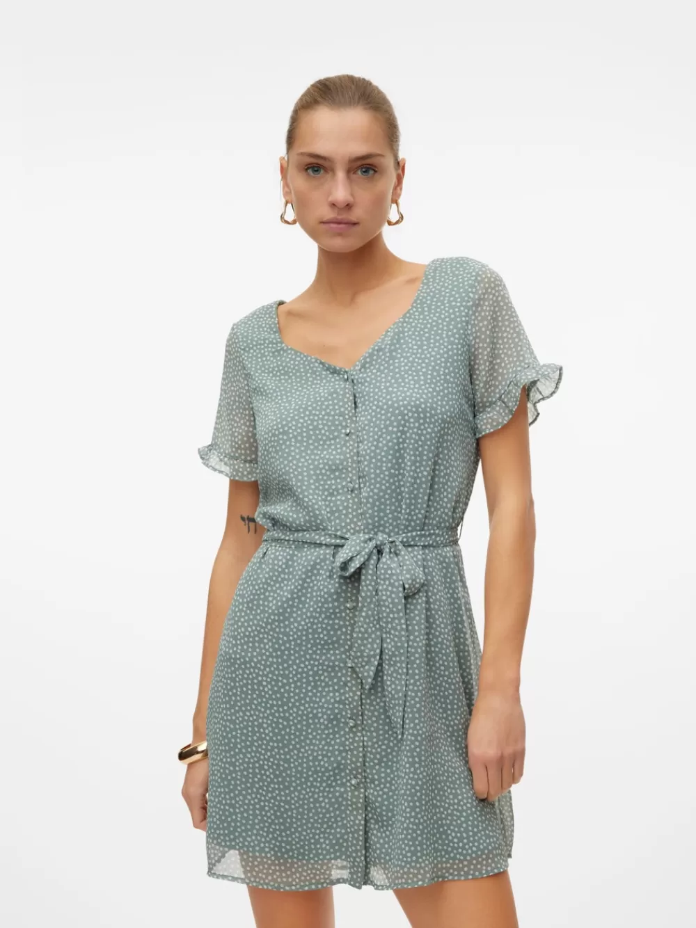 VERO MODA VMCARO Lyhyt mekko Chinois Green Flash Sale