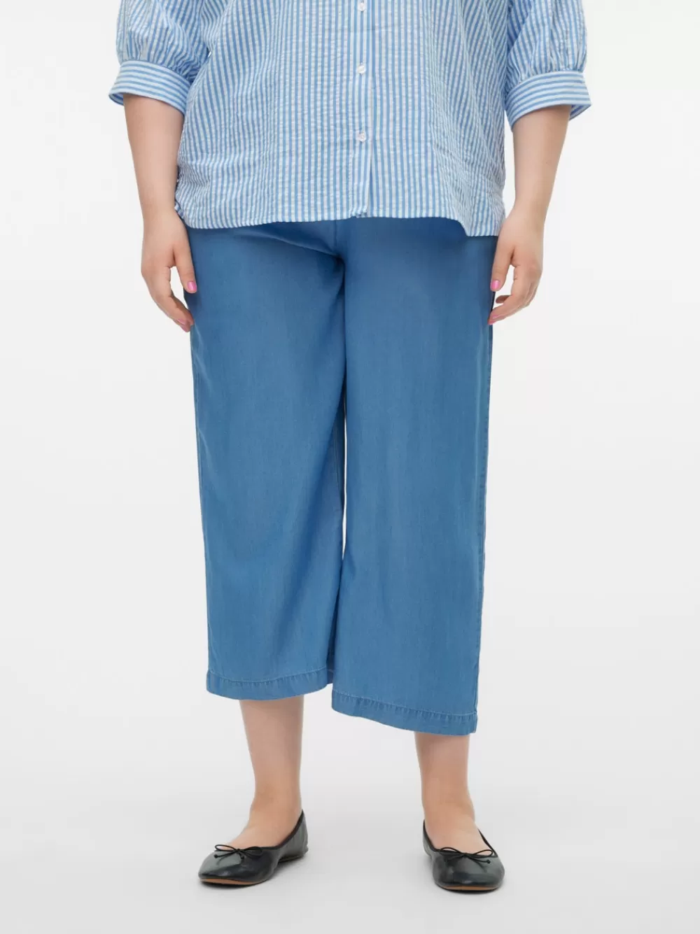 VERO MODA VMCBREE Normaali vyötärö Culotte-housut Medium Blue Denim Sale