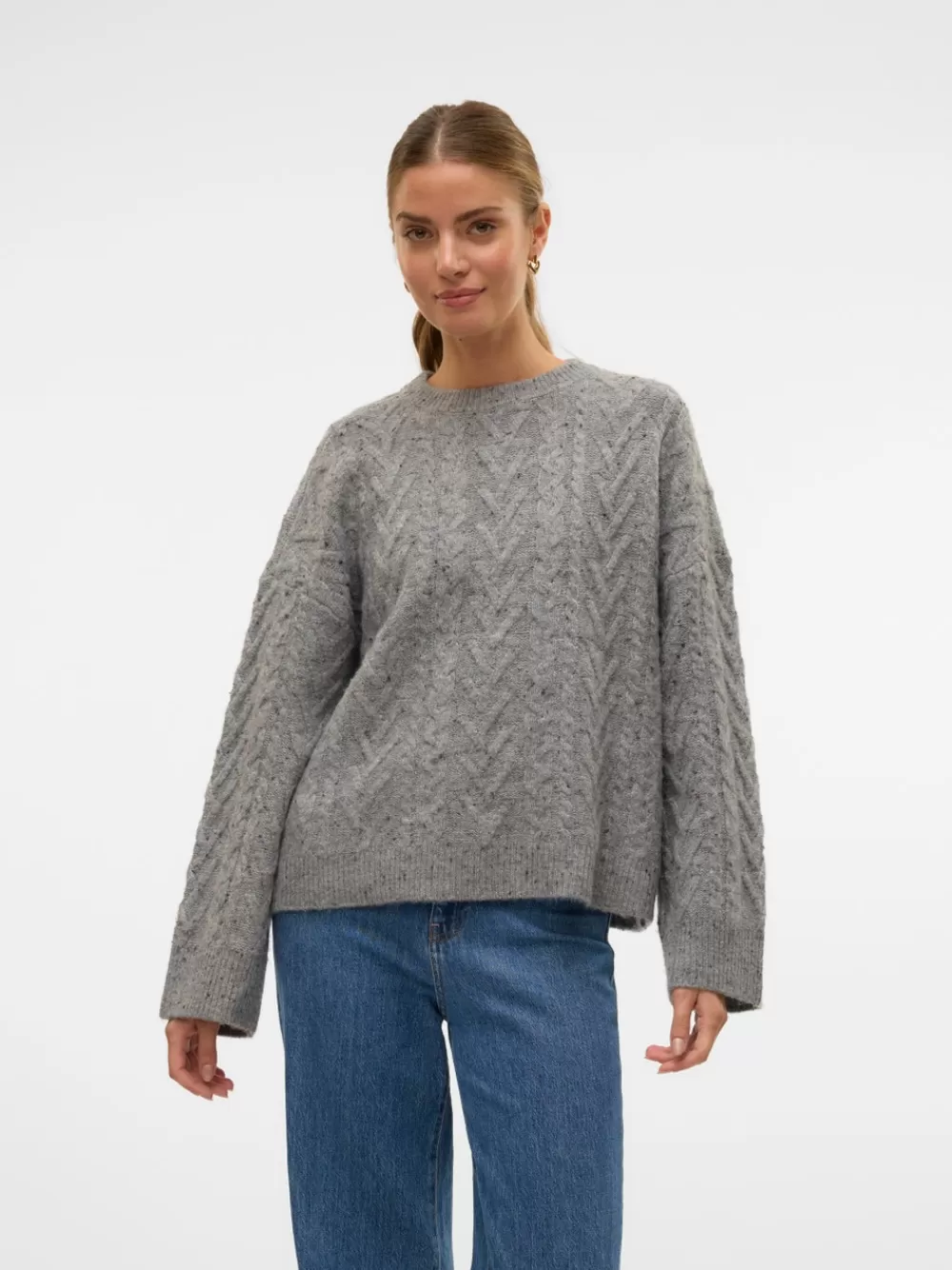 VERO MODA VMCOLETTE Neulepuserot Medium Grey Melange Cheap