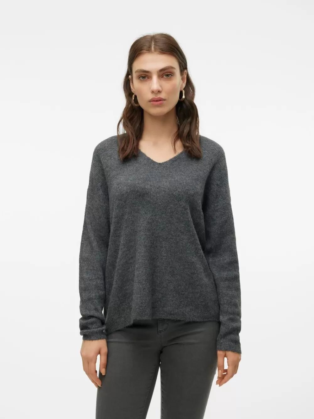 VERO MODA VMCREWLEFILE Neulepuserot Medium Grey Melange Outlet