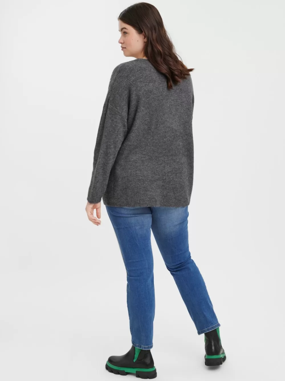 VERO MODA VMCREWLEFILE Neulepuserot Medium Grey Melange Cheap