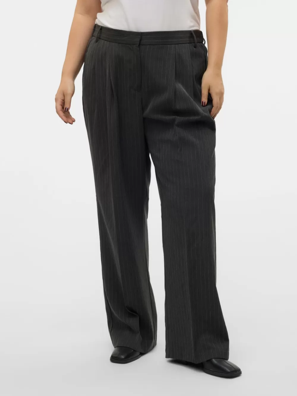 VERO MODA VMCSILJE Normaali vyötärö Housut Dark Grey Melange Cheap