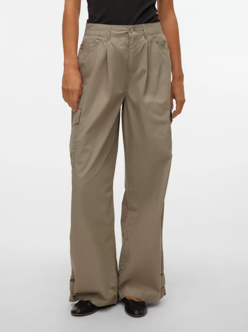VERO MODA VMDILLON Korkea vyötärö Reisitaskuhousut Laurel Oak Cheap