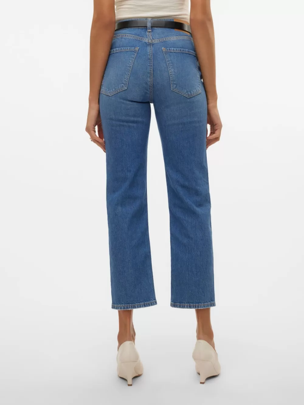 VERO MODA VMELIA Korkea vyötärö Straight fit Farkut Medium Blue Denim Store