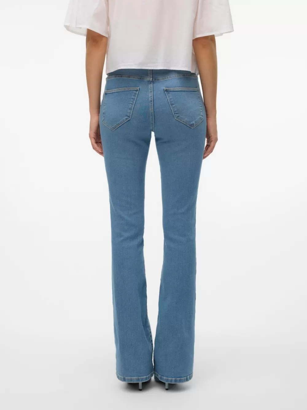 VERO MODA VMELLY Normaali vyötärö Flared fit Farkut Medium Blue Denim Cheap