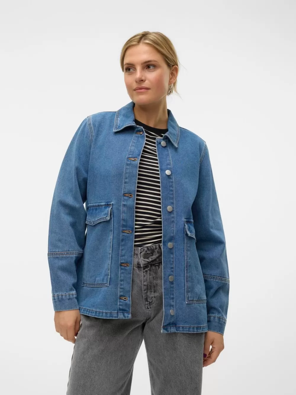 VERO MODA VMENYA Farkkutakki Medium Blue Denim Best