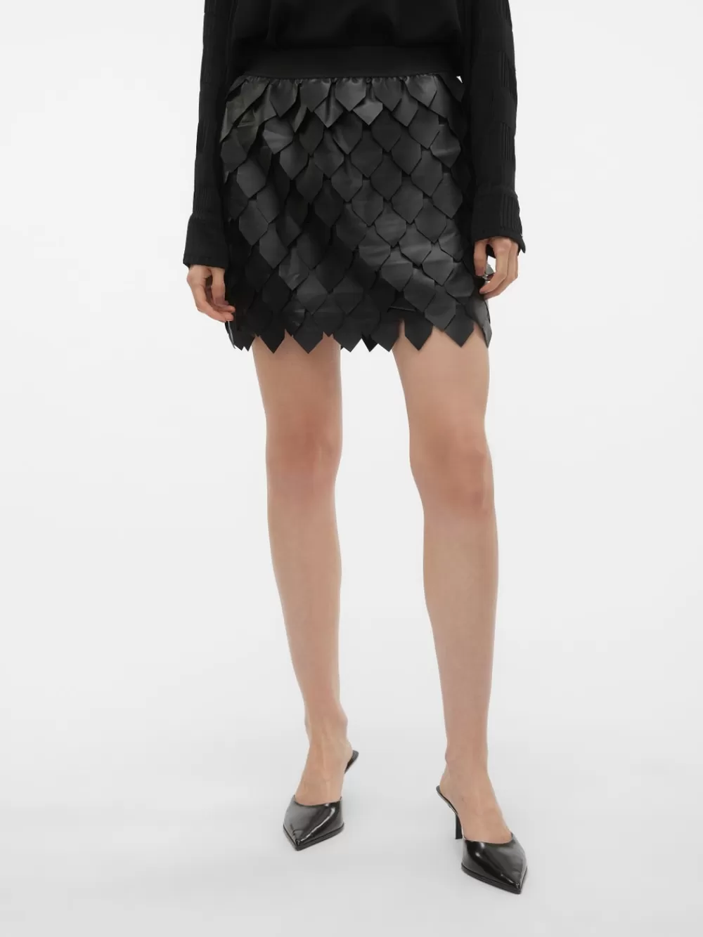 VERO MODA VMFLORA Korkea vyötärö Lyhyt hame Black New