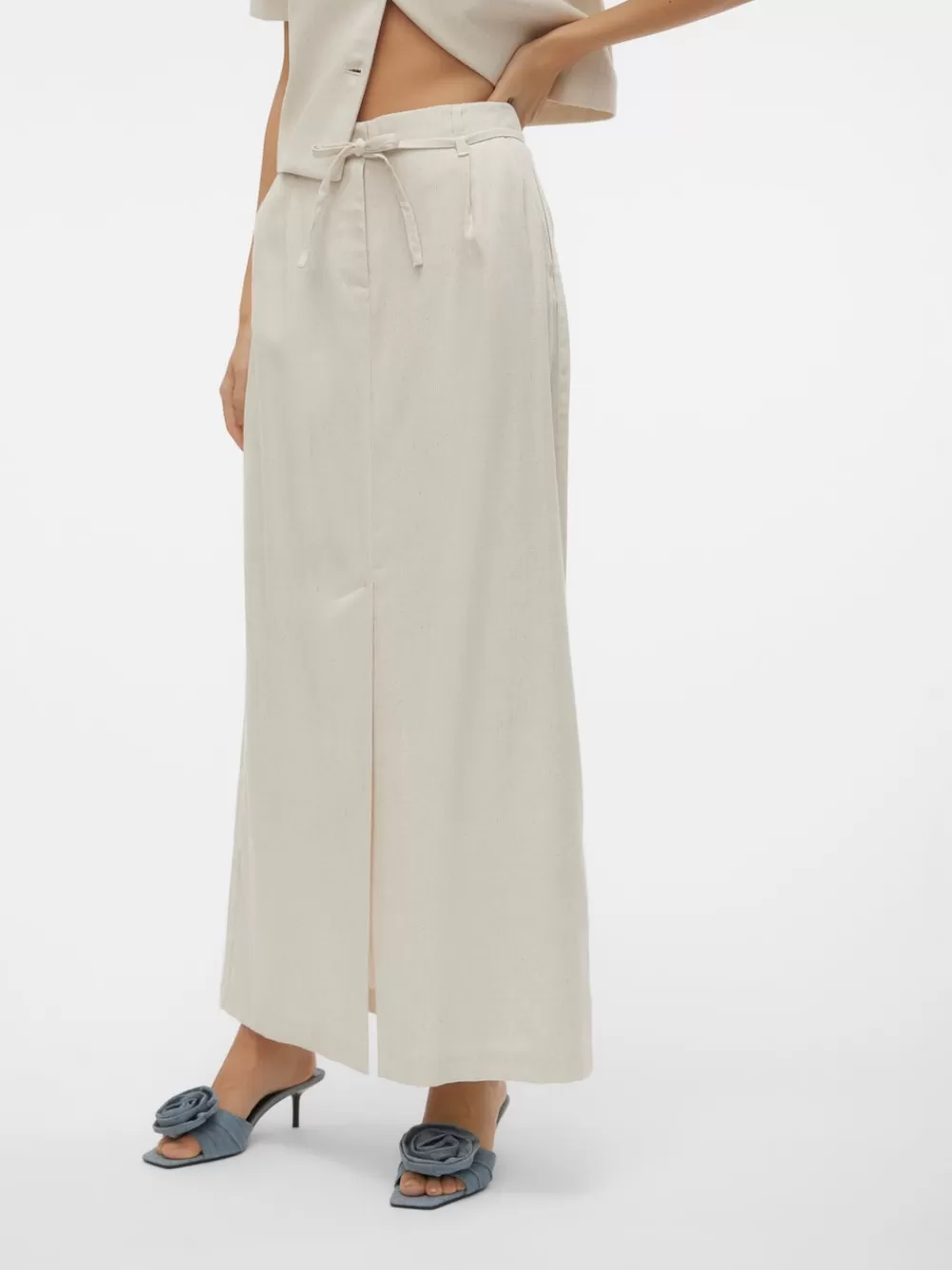 VERO MODA VMFLORENCE Korkea vyötärö Pitkä hame Birch Best