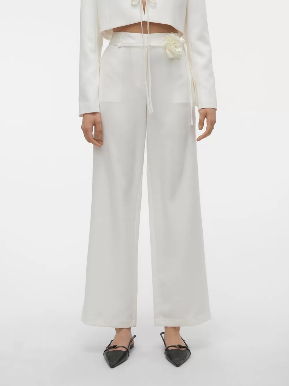 VERO MODA VMFLORENTINA Normaali vyötärö Housut Snow White Outlet