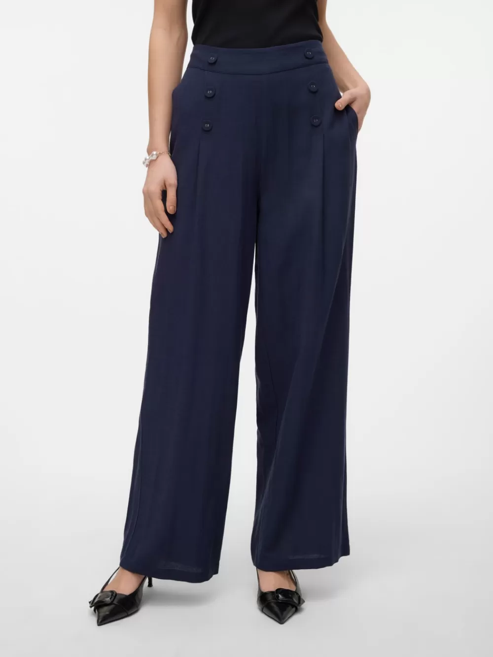 VERO MODA VMGISELLE Korkea vyötärö Housut Night Sky Cheap