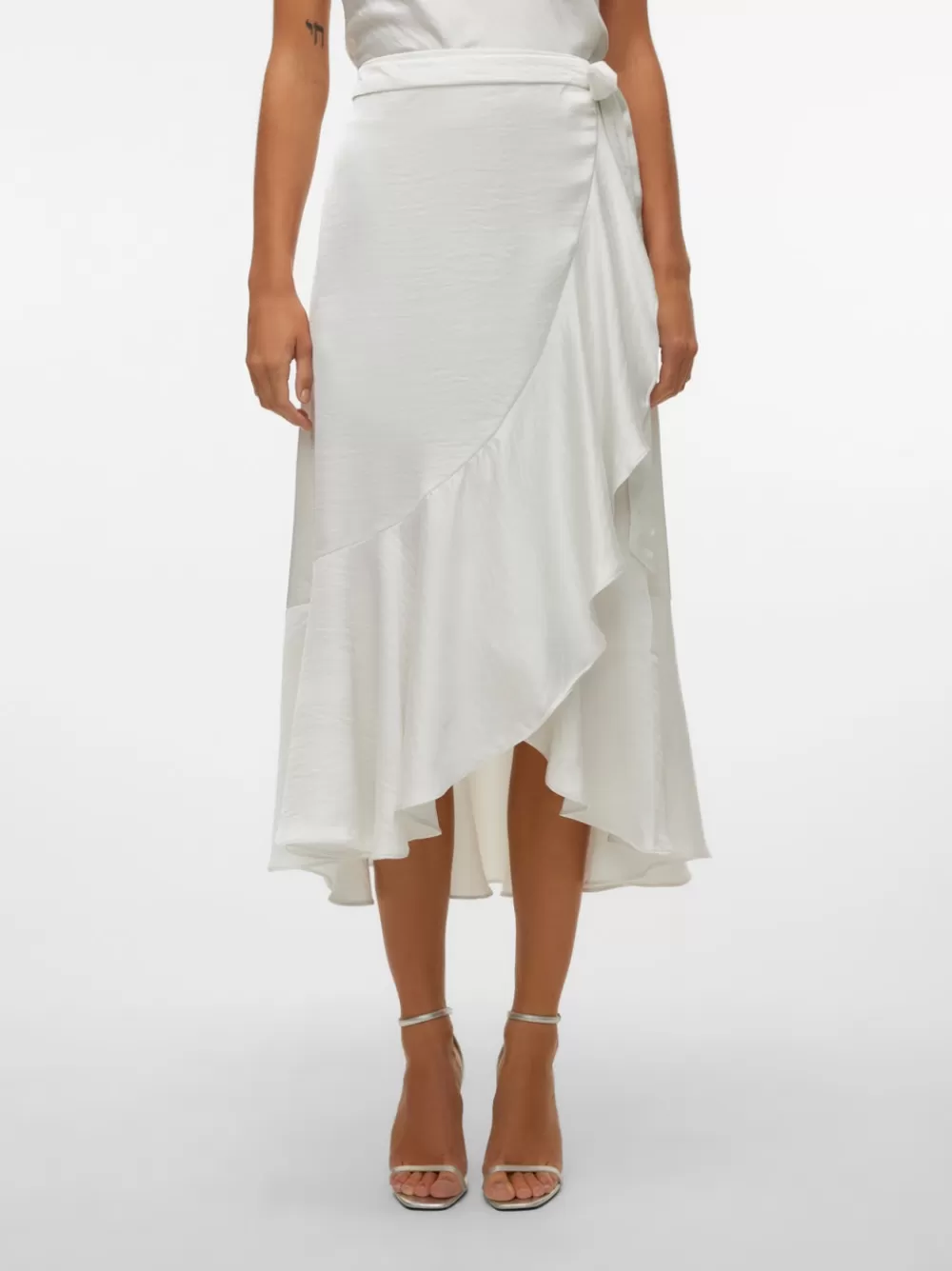 VERO MODA VMHANNA Korkea vyötärö Pitkä hame Blanc de Blanc Shop