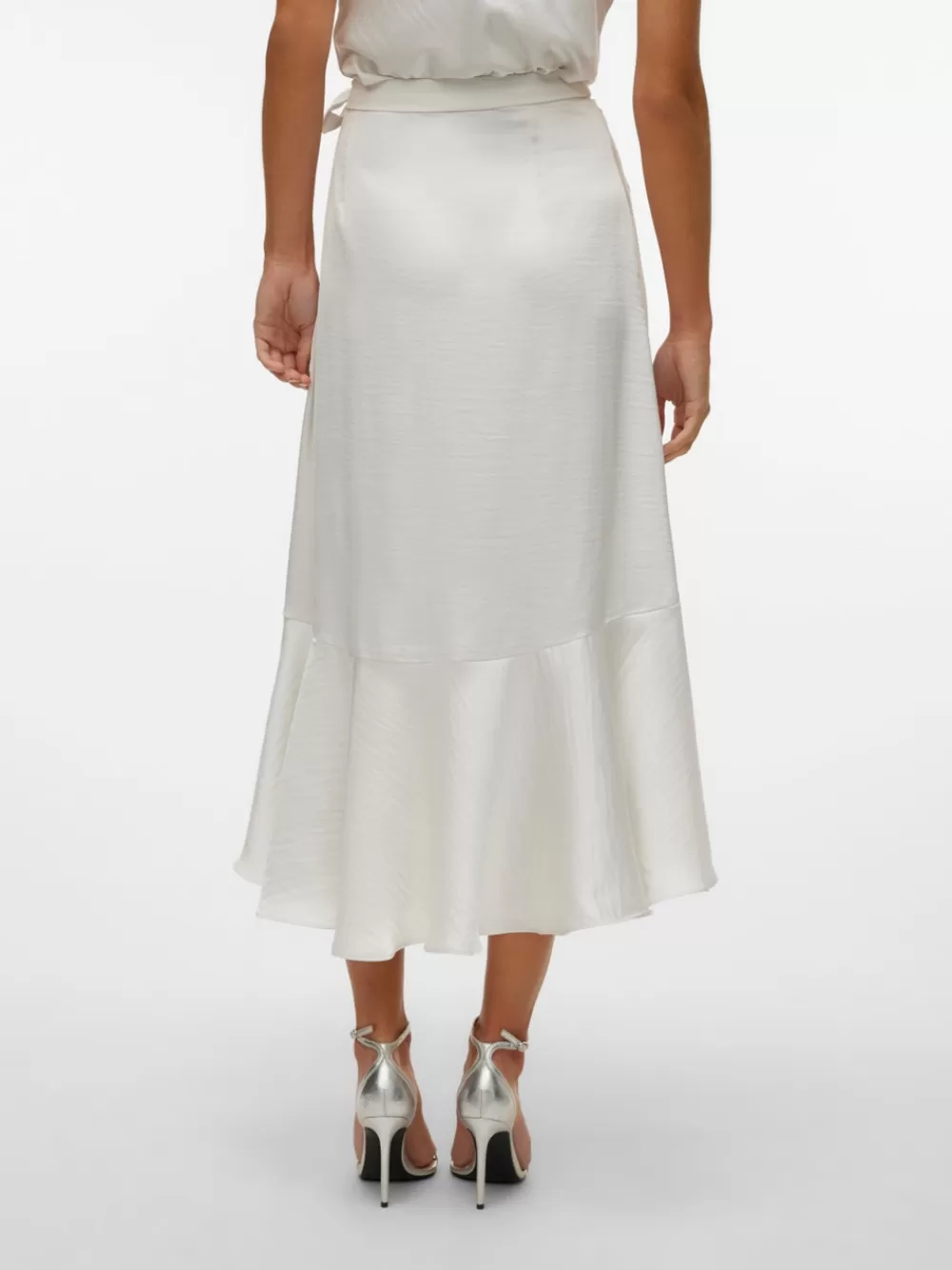 VERO MODA VMHANNA Korkea vyötärö Pitkä hame Blanc de Blanc Shop