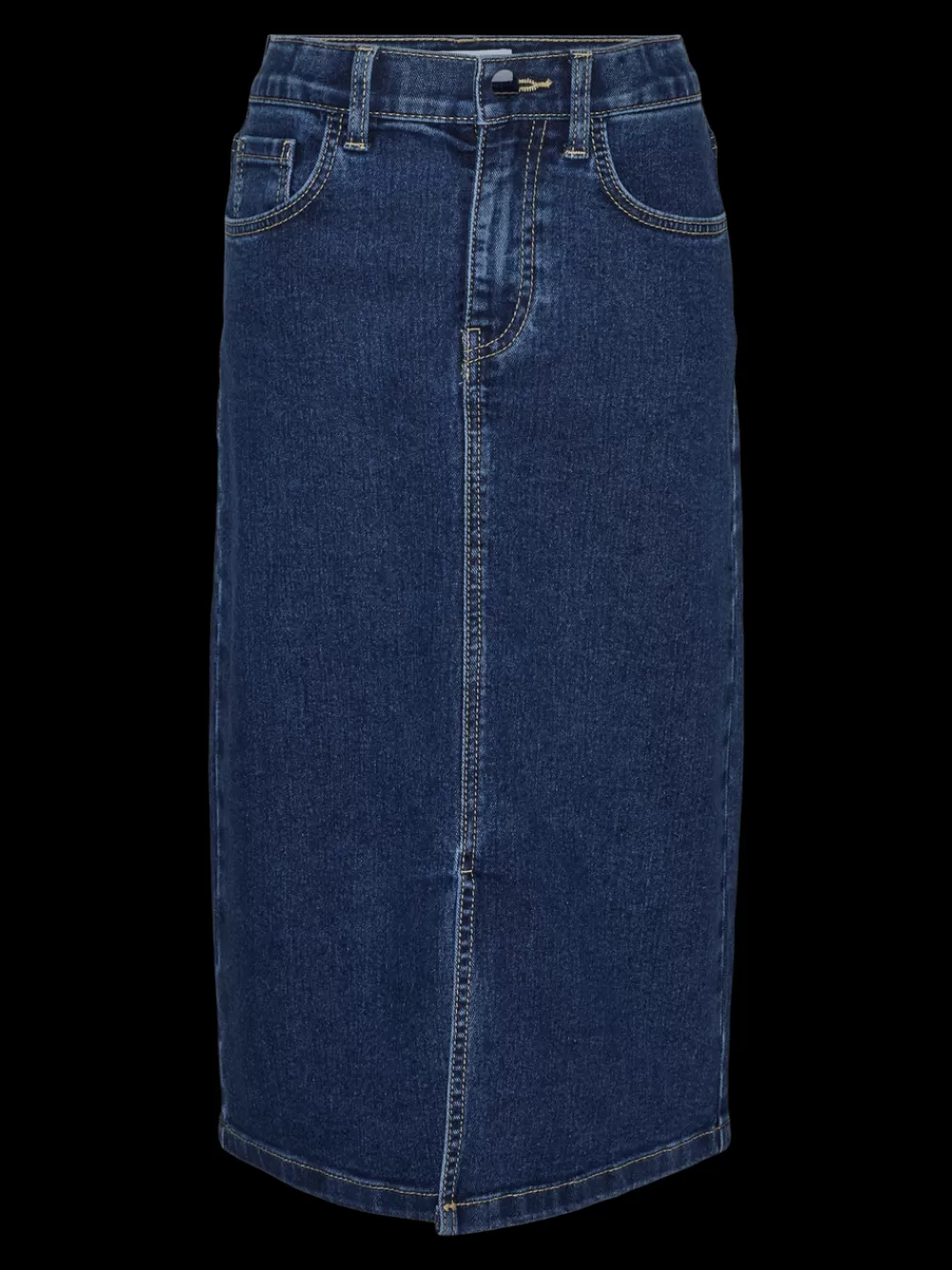 VERO MODA VMHEATHER Korkea vyötärö Pitkä hame Medium Blue Denim Best Sale