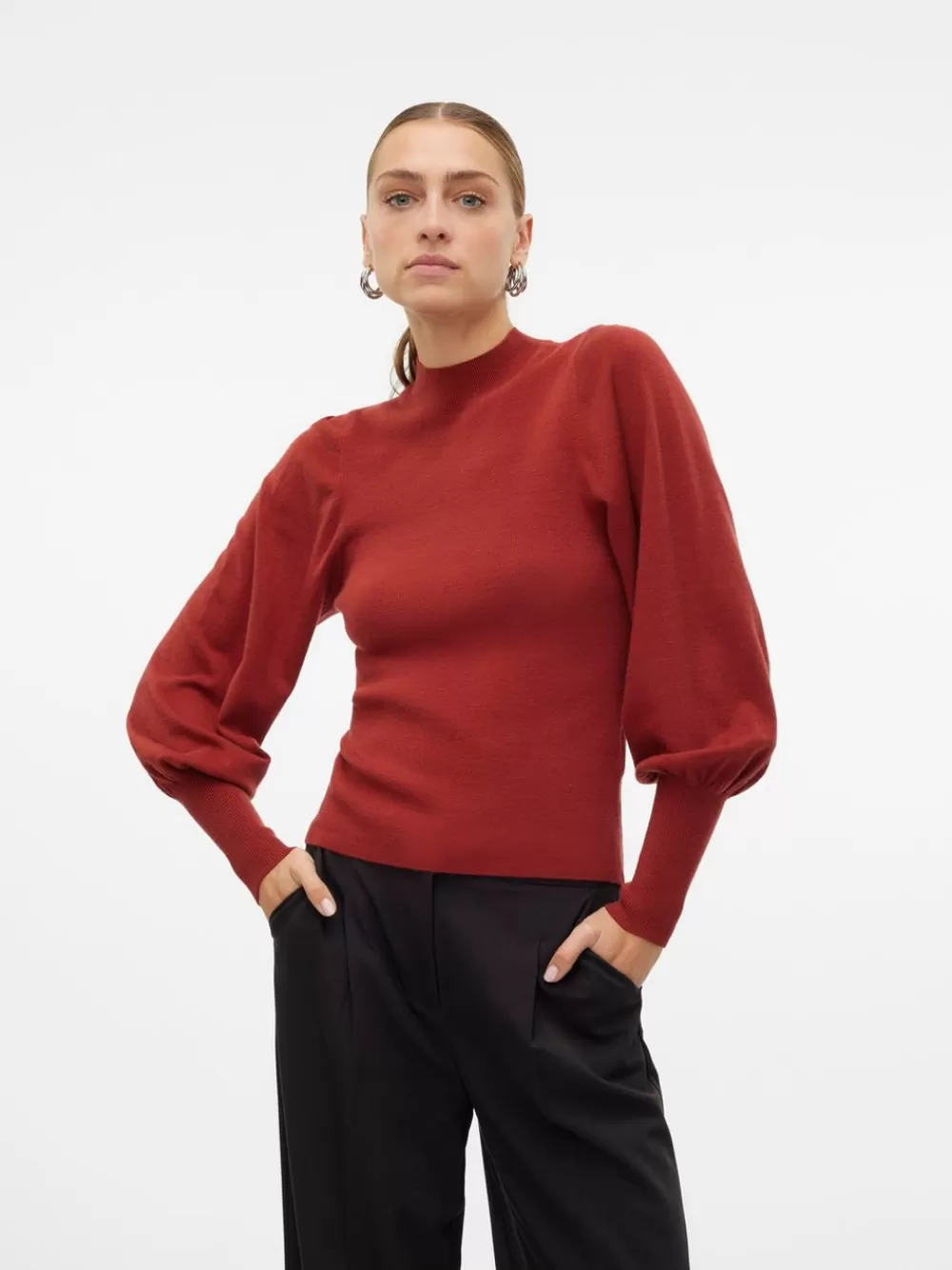 VERO MODA VMHOLLYKARISPUFF Neulepuserot Fired Brick Store