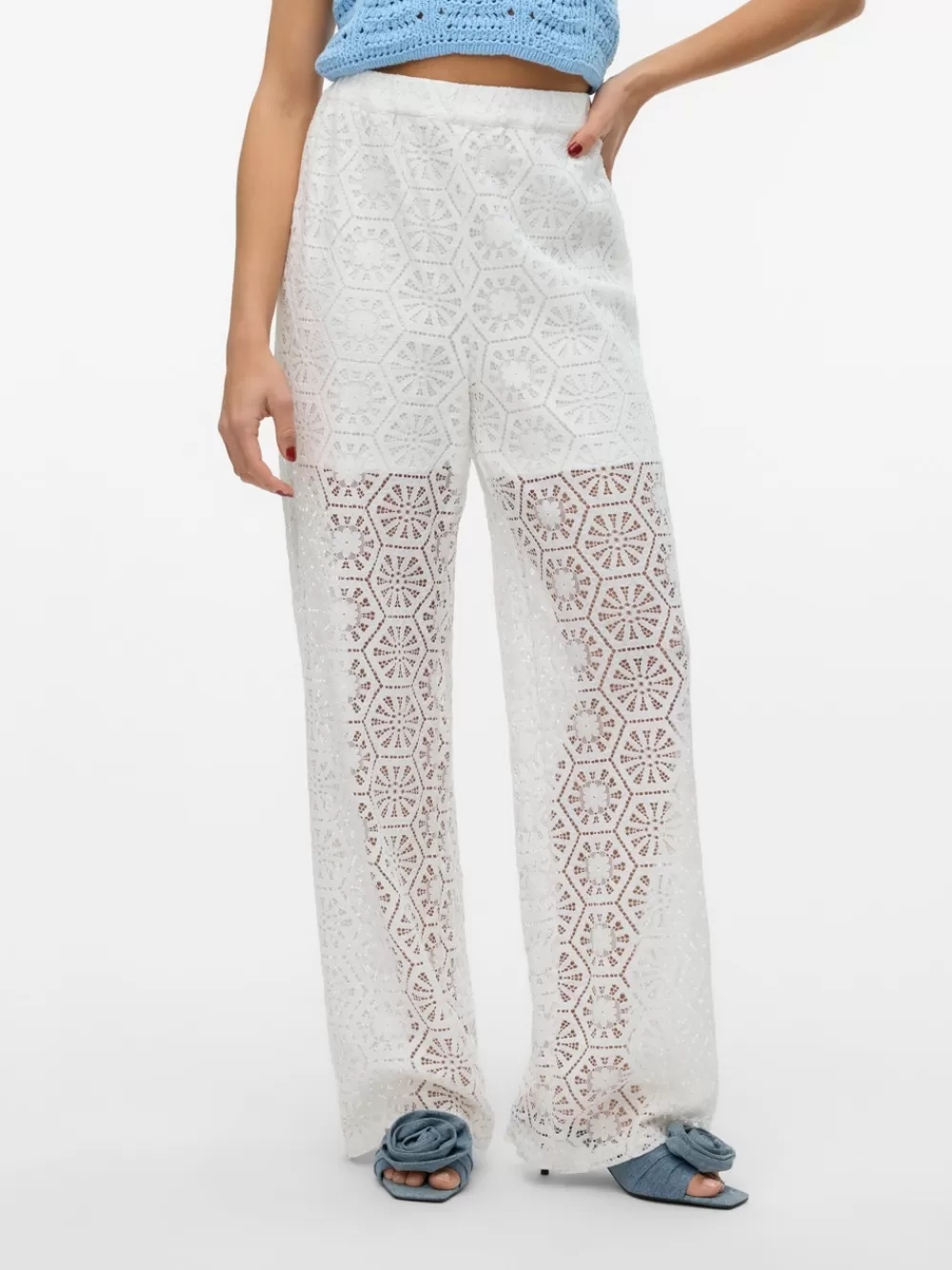 VERO MODA VMHONEY Korkea vyötärö Housut Snow White Flash Sale