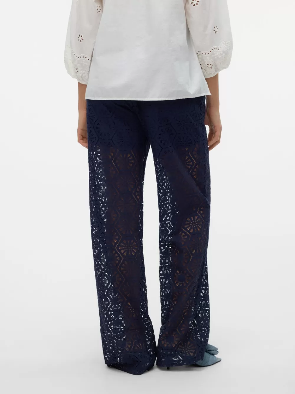 VERO MODA VMHONEY Korkea vyötärö Housut Navy Blazer Hot