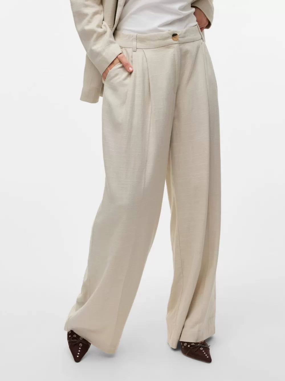 VERO MODA VMJOLIE Suorat housut French Oak New