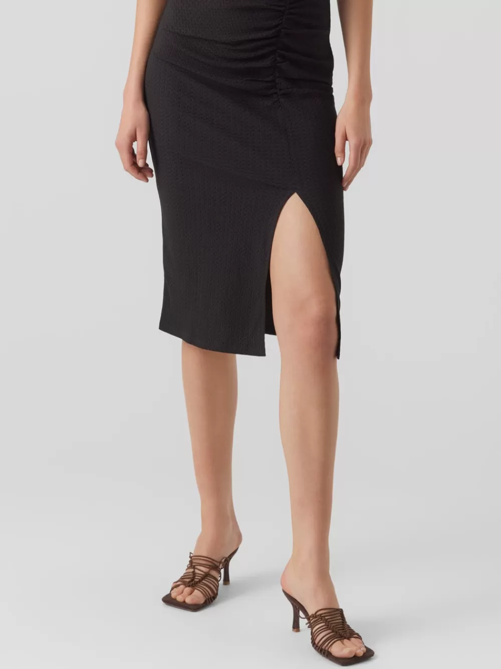 VERO MODA VMJONA Korkea vyötärö Pitkä hame Black Best Sale