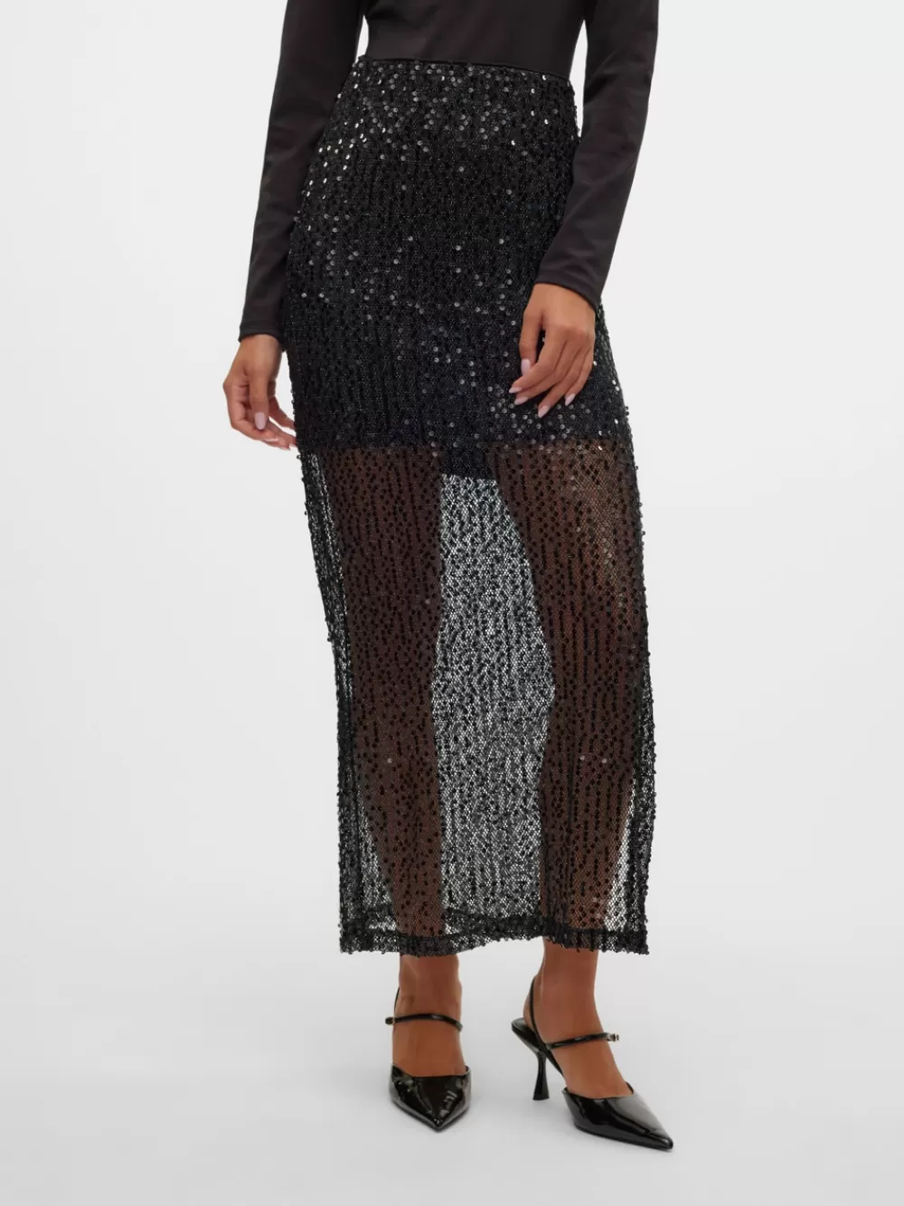 VERO MODA VMJULIET Korkea vyötärö Pitkä hame Black Online