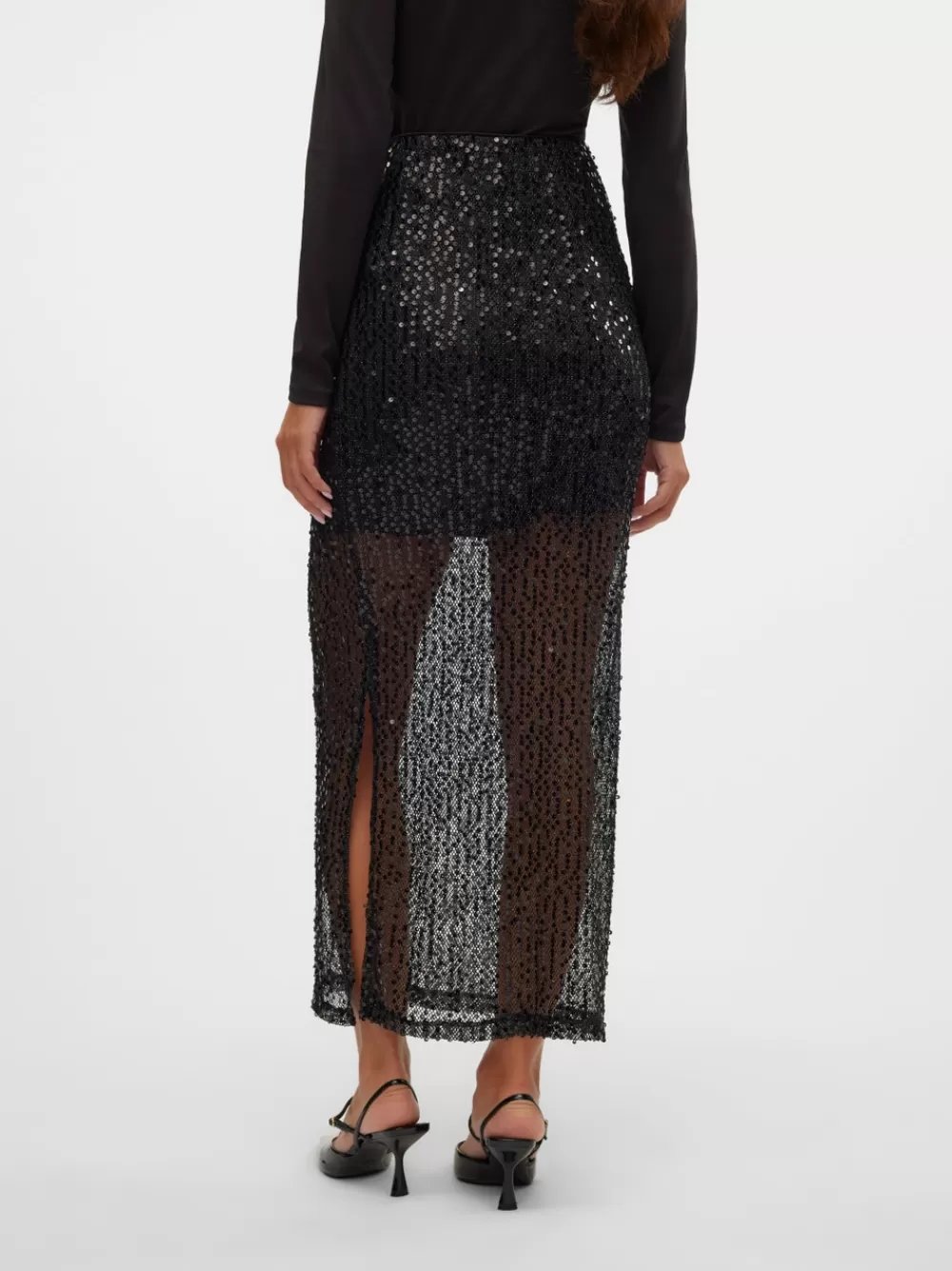 VERO MODA VMJULIET Korkea vyötärö Pitkä hame Black Online