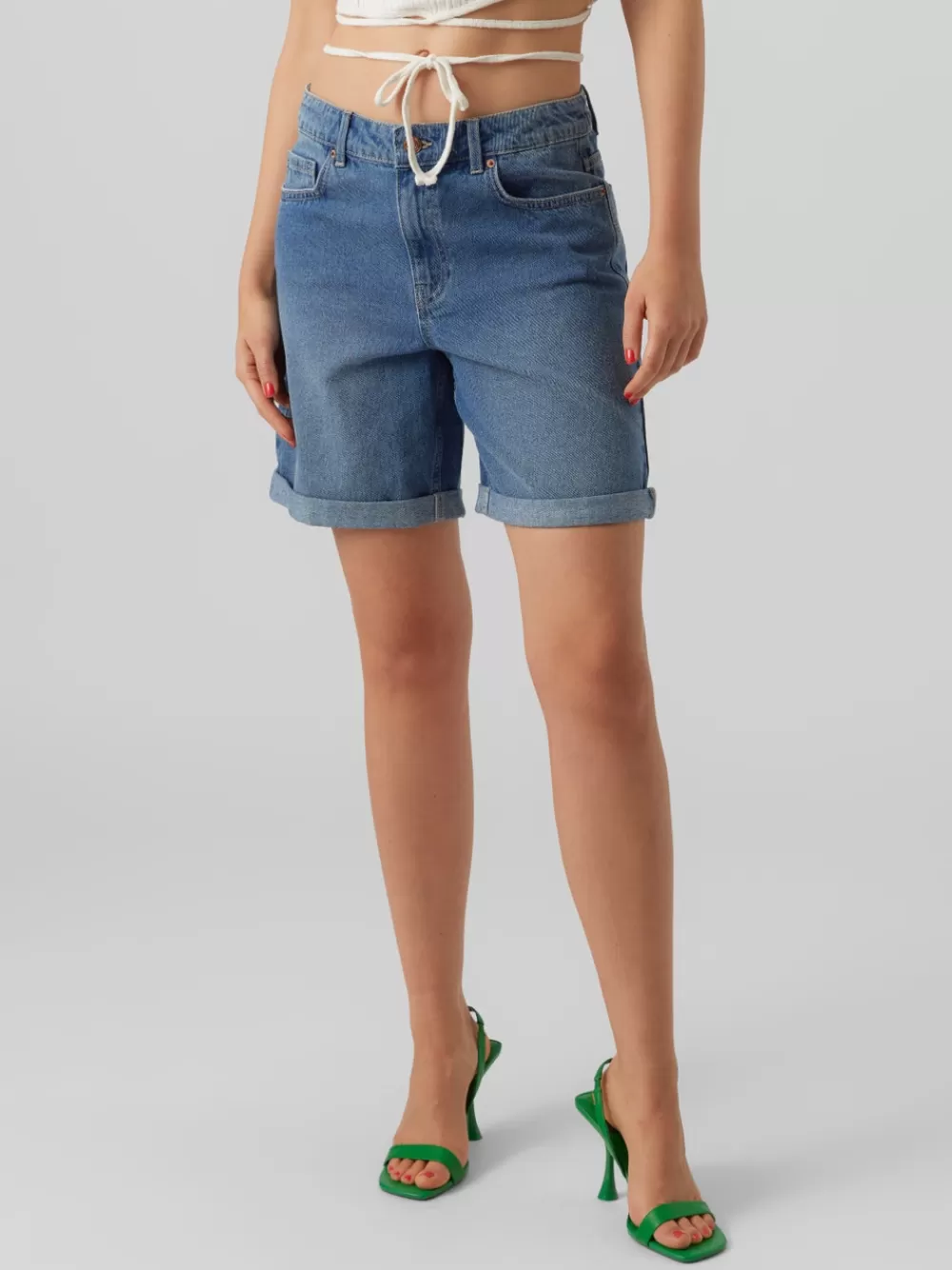 VERO MODA VMKARLIE Shortsit Medium Blue Denim Flash Sale