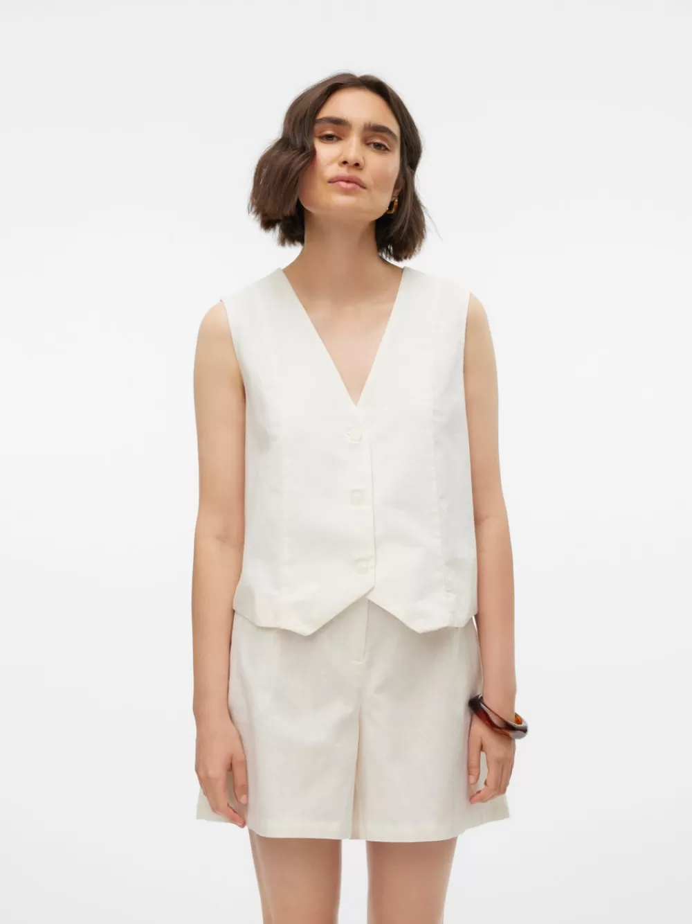 VERO MODA VMMAY Lämpimät liivit Bright White Best Sale