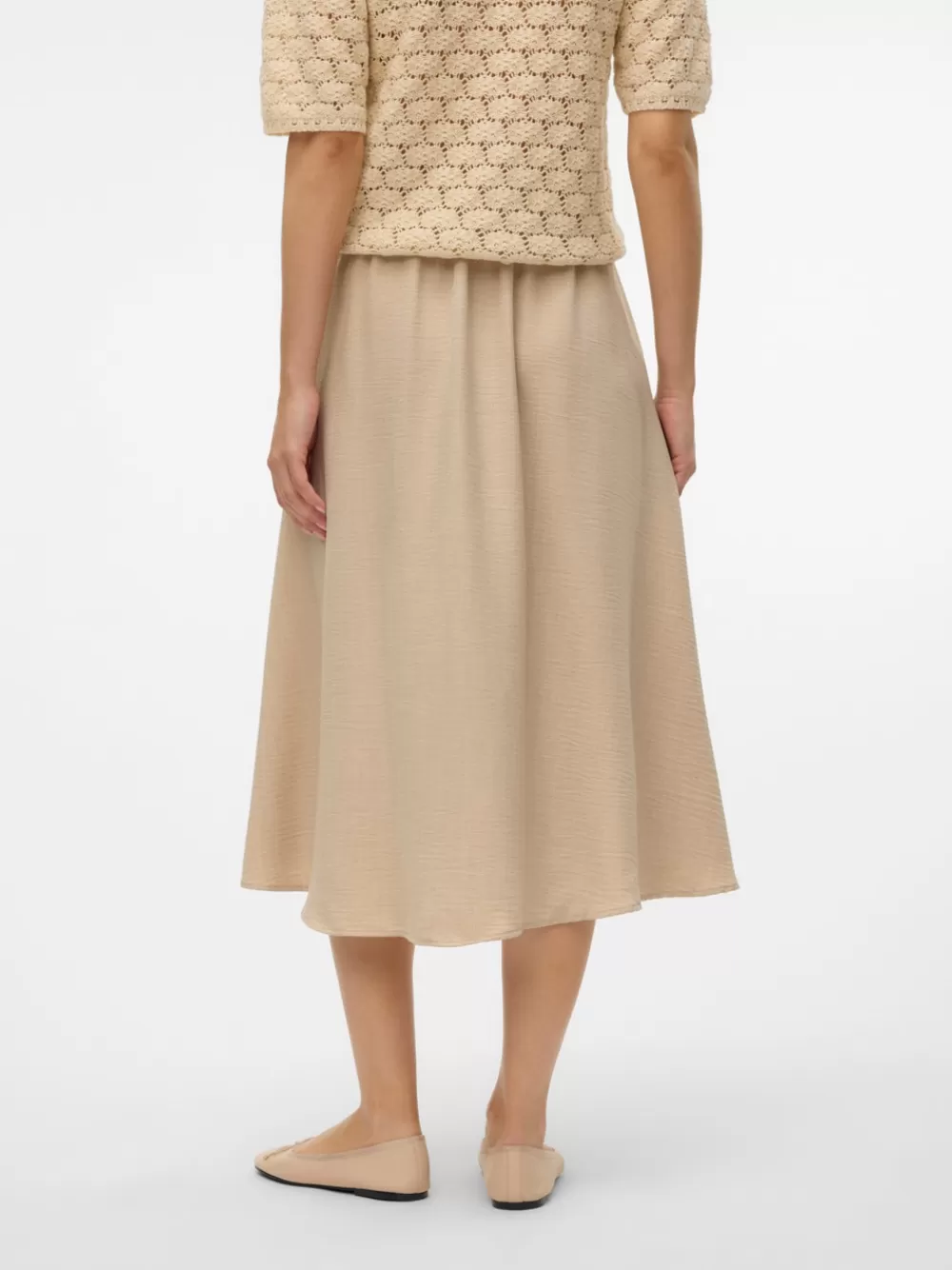 VERO MODA VMMELANEY Korkea vyötärö Pitkä hame Overcast New