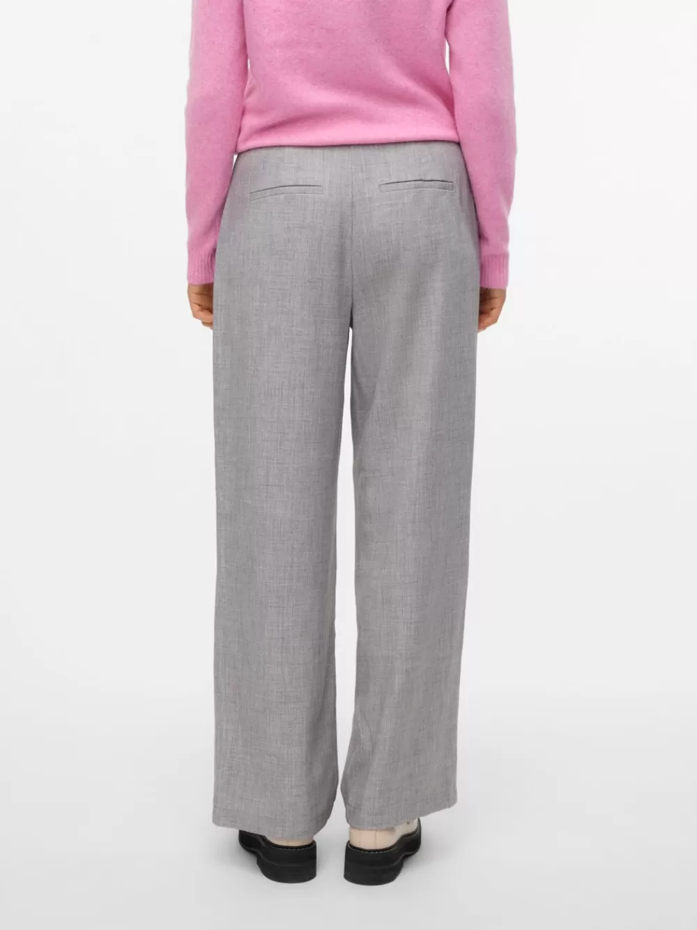 VERO MODA VMMELINA Korkea vyötärö Housut Light Grey Melange Shop
