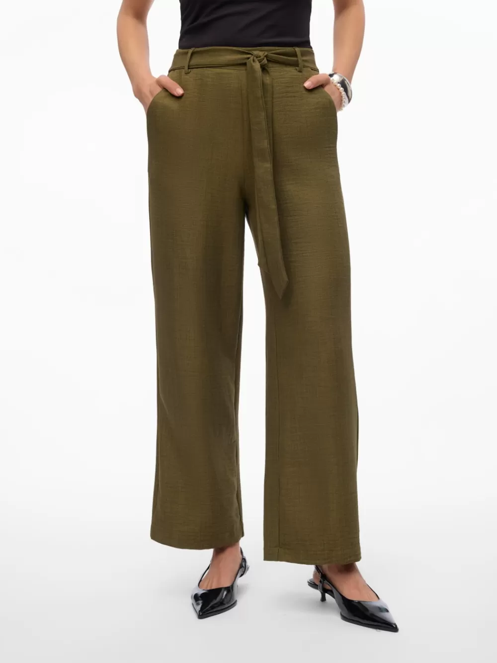 VERO MODA VMMELONY Korkea vyötärö Housut Ivy Green Online