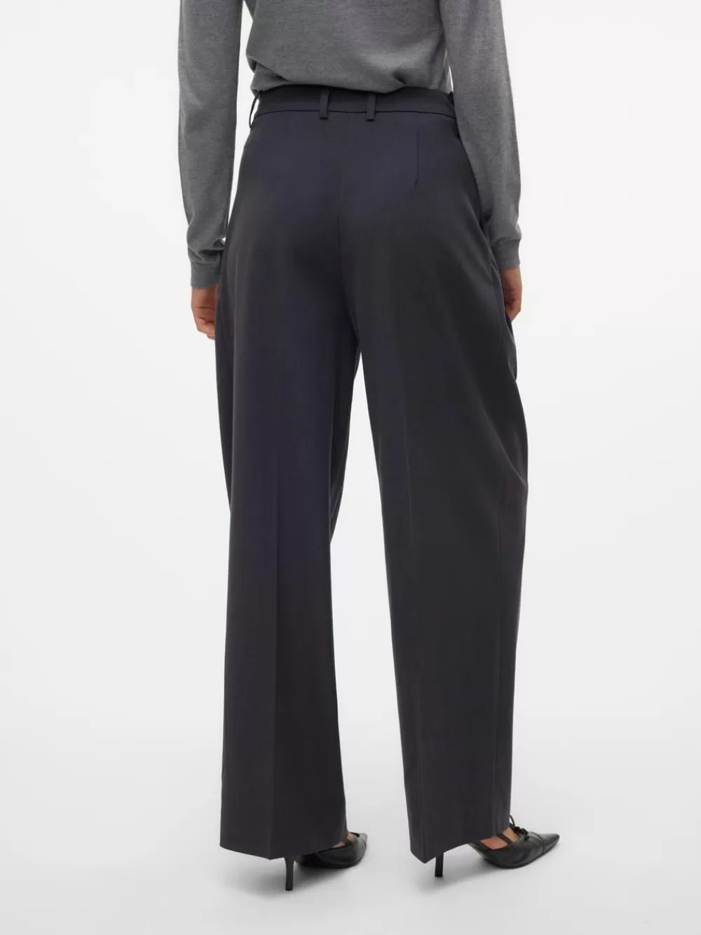 VERO MODA VMMILLY Suorat housut Dark Grey Melange Hot